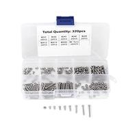 Adfaga 320 PCS M2 Machine Screws Nuts Assortment Kit Stainless Steel Fastener Set for Laptop Computer Hard Disk Keyboard Phone Repair DIY Project Hardware Tools