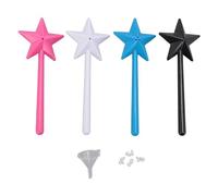 Adfaga 4 bacchette per sale e shaker ricaricabili a forma di stella, 3 piccoli fori, bastoncini per condimenti, 8 tappi in silicone, 1 imbuto per, campeggio, esterno, plastica leg