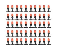 Adfaga 50Pcs ABS Tee Connectors with Orange Adjustable Atomizing Nozzles for Garden Greenhouse Lawn Irrigation System 4/7 Hose Water Saving Sprinklers