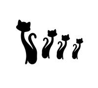 Adfaga Adesivi murali specchio gatto Decalcomanie autoadesive per specchio decorativo Arte della parete per soggiorno Camera da letto Decorazioni per la casa Set da 4 pezzi (Nera)