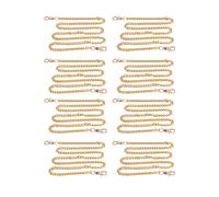 Adfaga Aluminum Metal Craft Chain 8 Pieces Gold Circular Buckle DIY Jewelry Making Supplies for Necklaces Bracelets Anklets 1m Length Bag Chains