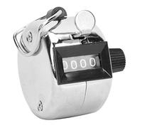 Adfaga Berm a 4 cifre Tally Tally Counter Silver Alluminio Dispositivo di conteggio Portatile in Lega con manopola di plastica Ripristina per la Raccolta di Ti di Eventi Sportivi