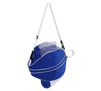 Adfaga Borse da basket a mesh rotondo Oxford Cash Hook Football Storage Calco a spalla regolabile per la palestra per esterno per esterni per esterno (Panno blu bordo bianco)