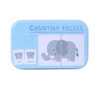 Adfaga Carte di apprendimento educativo con scatola di ferro Gioco di abbinamento cognitivo Flash card per bambini 32 pezzi Veicoli Animali Frutta Beni viventi Formazione (Tipo di animale)