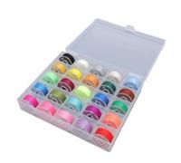 Adfaga Colori assortiti in di bobina in preda 25 pezzi Accessori per macchine da cucire con trasparente per principianti e artigiani poliestere di plastica 25 colori casuali