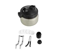 Adfaga Contenitore universale per la pulizia dell'aerografo, bottiglia in vetro con supporto, barattolo professionale per la pulizia dell'aerografo, per penna spray per unghie, pit