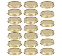 Adfaga Coperchi per barattoli di vetro di tipo diviso in acciaio inossidabile Coperchio ermetico per conservazione degli alimenti Resistente alla ruggine Lavabile in lavastoviglie (20 pezzi di banda