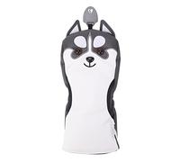 Adfaga Copritesta in legno da golf a forma di cane Protezione solare impermeabile Copritesta in PU per allenamento da golf No 1 3 5 UT Copertura per palo in legno Fodera protettiva (Set da 3 legni)