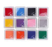 ADFAGA Craft Ink Pad Stamp Set 12 pezzi cuscinetti a inchiostro a colori metallici per la creazione di schede di scrapbooking fai -da -te e la realizzazione di ceramica in legno