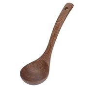 Adfaga Cucchiaio di legno Wenge Utensile da Liscio in un unico pezzo Paletta multiuso per mescolare caffè, tè, dessert, insalata (Piccolo cucchiaio da minestra con manico ricurvo)