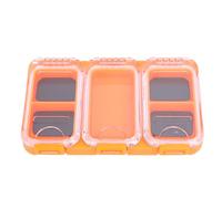 Adfaga Custodia organizer per contenitore per esche artificiali in plastica per piccola scatola per attrezzatura da pesca con scomparti multipli per accessori per la pesca d'acqua (Arancia)