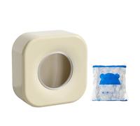 Adfaga Dispenser per sacchetti per alimenti freschi a parete, scatola portaoggetti multifunzionale in plastica con 100 coperchi per alimenti, per l'organizzazione della, bianco cr