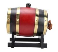 Adfaga Fusto per vino in legno di quercia da 1,5 l, accessorio per birra fatta in casa con rivestimento in alluminio per vino, whisky, brandy, bar per feste, uso naturale, durevole