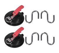 Adfaga Ganci di aspirazione per vuoto con ancoraggio a ventosa resistente con blocco di sicurezza per auto, campeggio, bagagli, bagno, ABS, PVC, metallo, capacità 100 libbre, 5 pol