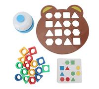 Adfaga Gioco educativo di abbinamento di forme per l'apprendimento sensoriale dei colori geometrici con campana e 30 carte, attività di riconoscimento della forma ispirata per bamb