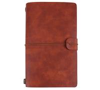Adfaga Journal di viaggio in pelle ricaricabile, copertina del taccuino in pelle con chiusura della fibbia, diario di scrittura vintage personalizzato, quaderno, taccuino da viaggiatori, (Marrone)