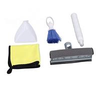 Adfaga Kit di pulizia dell'auto multiuso multiplo in fibra di plastica portatile automobile spazzola in tessuto per sedili set parabrezza set completo con cuscinetto a straccio