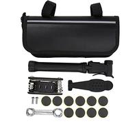 Adfaga Kit di riparazione bici professionale 16 in 1 Attrezzo multiuso con pompa ad alta pressione Toppe per pneumatici senza colla e chiave a leva per manutenzione biciclette Ripa