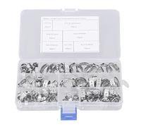 Adfaga Kit fascette stringitubo in acciaio inossidabile 100 pezzi Morsetti per tubi resistenti e resistenti per tubi in silicone per acqua combustibile con custodia