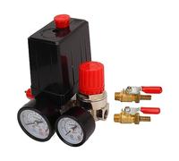 Adfaga Kit pressostato per compressore d'aria Valvola a sfera di unione in ottone per impieghi gravosi a risparmio energetico con barometro per il controllo e la regolazione del co