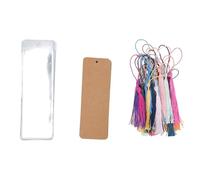 Adfaga Kit segnalibro artigianale Confezione da 30 con nappe e maniche Segnalibri di carta con angoli arrotondati per progetti artistici fai-da-te Attività in classe Regali creativ (Marrone)