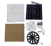 Adfaga Kit ventola di scarico solare da 30 W con grande pannello solare di ventilazione ad alta efficienza per serra Pollaio Capannone Cuccia per cani IP65 Costruzione in metallo