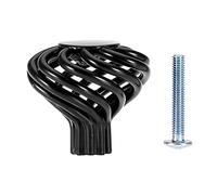 Adfaga Maniglia per armadio in ferro Gabbia per uccelli nera opaca Solida durevole Ferramenta per mobili Maniglia per porta per armadio Armadio Cassetto Centro foro 96mm 128mm (3102-Small single hole)