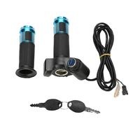 Adfaga Manopole acceleratore con display a LED Manubrio Voltaggio universale 12 84V Bici elettrica Scooter Triciclo Lega di alluminio Gomma Oro Argento Rosso Blu Opzionale (Blu)