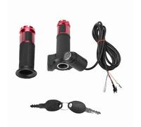 Adfaga Manopole acceleratore con display a LED Manubrio Voltaggio universale 12 84V Bici elettrica Scooter Triciclo Lega di alluminio Gomma Oro Argento Rosso Blu Opzionale (Rossa)