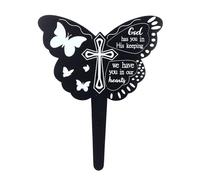 Adfaga Memorial Stake Grave Plaque Elegante Palo in Metallo Robusto Cimitero Memorial Garden con Testo Bianco per la Decorazione di Grave Yard Cemetery 10,62 Pollici Altezza 8,66