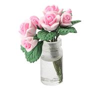 Adfaga Mini albero bonsai in scala 1:12 Accessori per casa delle bambole Realistico arredamento da giardino per gli amanti delle bambole Piante colorate in vetro di argilla per pat (Rosa)