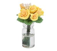 Adfaga Mini albero bonsai in scala 1:12 Accessori per casa delle bambole Realistico arredamento da giardino per gli amanti delle bambole Piante colorate in vetro di argilla per pat (Gialla)