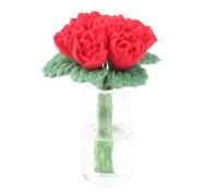 Adfaga Mini albero bonsai in scala 1:12 Accessori per casa delle bambole Realistico arredamento da giardino per gli amanti delle bambole Piante colorate in vetro di argilla per pat (Rossa)