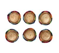 Adfaga Mini cappelli di paglia sombrero in stile messicano Wide Rim Colori luminosi Mini Paglie Cappelli per decorazioni per feste Cragi fai da te Eventi festivi 6pcs 3,7 pollici d