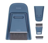 Adfaga Mini scopa set paletta spazzola per pulizia desktop portatile paletta e spazzola portatile compatta per casa ufficio auto uso animali domestici ABS blu materiale EVA PET 19