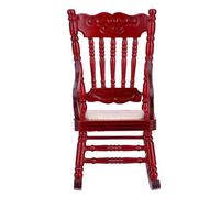 Adfaga Mobili in miniatura per case delle bambole in scala 112 Sedia a dondolo in legno Sedile in corda lavorata a mano Accessori decorativi per la collezione di case delle bambole (Mogano)