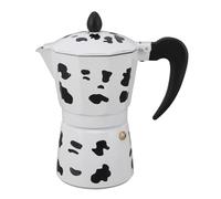 Adfaga Modello Milk Cow Pentola Piano cottura in alluminio Macchina per caffè espresso Macchina da caffè portatile compatta per viaggi in campeggio Uso domestico Capacità di 3 tazz (6 tazze da 300 ml)