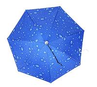 Adfaga Ombrello Protezione Solare Montato sulla Testa Ombrello Antivento Regolabile per Cappello per Pesca all'Aperto Escursionismo Giardinaggio Goccia di Pioggia Blu Argento Gocci (Gocce di Pioggia