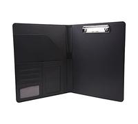 Adfaga Organizer per cartelle di file in pelle PU A4 Portfolio porta documenti professionale per lavoro d'ufficio aziendale Nero 33,5x24 cm