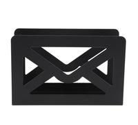 Adfaga Organizzatore del supporto per posta in metallo desktop moderno Store di lettere in ferro nero con design per buste ritagliata per l'arredamento degli uffici per la casa 15x