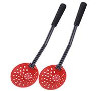 Adfaga Paletta da Pesca Pieghevole su Ghiaccio, Confezione da 2, Manico in Eva Antiscivolo, Cucchiaio da Pesca Invernale per Pesca sul Ghiaccio, plastica Rossa, Diametro 9,5 cm, Lu