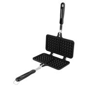 Adfaga Piano Cottura Waffle Maker Padella Antiaderente In Alluminio Doppia Waffle Teglia Anche Riscaldamento Utensile Da Per Gli Amanti Della Colazione Appassionati Di Campeggio 2