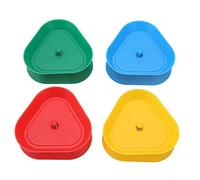 Adfaga Porta carte da gioco a forma di triangolo 4 colori Design primaverile Mani Porta carte da poker per serate di gioco in famiglia Bordo arrotondato in plastica Set da 4 pezzi