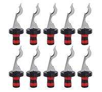 Adfaga Premium Wine Stopper Set 10PCS Manual Press Corks with Bottle Opener Vacuum Seal for Wine Champagne Bottles Stainless Steel Silicone Kitchen Bar Accessories Red Black