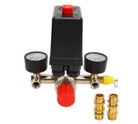 Adfaga Pressostato professionale per compressore d'aria Valvola di controllo automatico a doppio manometro 0 12 BAR 0 180 PSI per macchine industriali e officine domestiche Costruz