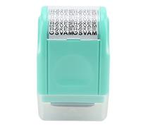 Adfaga Rullo per timbri confidenziali Materiale ABS Inchiostro fotosensibile Finestra staccabile Timbro di protezione contro il furto di identità per documenti di ufficio Documenti (Verde di piccola