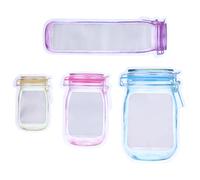 Adfaga Sacchetti riutilizzabili per alimenti, 40 pezzi, a prova di perdite, di grande capacità, multiuso, per snack, con design per, ufficio, viaggi, casa, materiale PE