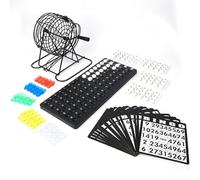 Adfaga Set da Gioco Tradizionale del Bingo Kit di intrattenimento per Feste con Macchina per Palline Fortunate con 75 Palline e 150 cartelli per Giochi di Gruppo di Amici di famigl