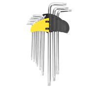 Adfaga Set di chiavi a bussola esagonali a forma di stella da 9 pezzi Set di chiavi esagonali a lunghezza estesa con design a braccio lungo per manutenzione officina moto Argento 4