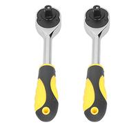 Adfaga Set di chiavi a cricchetto Chiavi durevoli con impugnatura diritta ad alta torsione per riparazioni automobilistiche e manutenzione domestica Giallo 2 pezzi